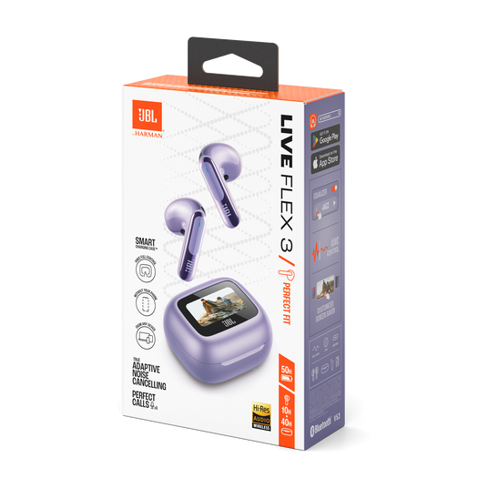 JBL Live Flex 3 - Purple - True wireless noise-cancelling open-stick earbuds - Detailshot 15